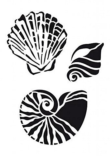 Трафарет ракушки для стен