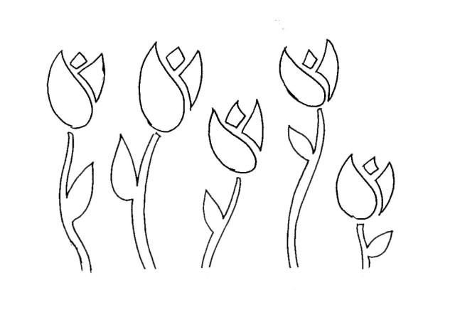 Тюльпаытрафареты для вырезания