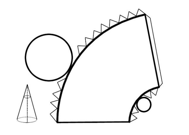 Развёртка конуса для склеивания шаблон на а4