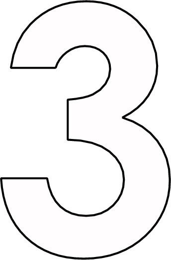 Цифра 3 трафарет