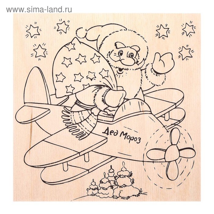 Трафарет для выжигания новый год