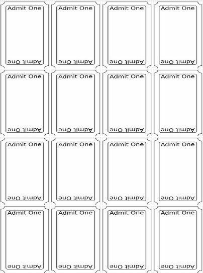 Макет для печати билетов