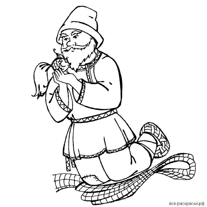 Раскраска сказка о рыбаке ирыбке