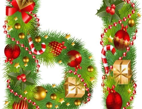 Новогодние буквы алфавита