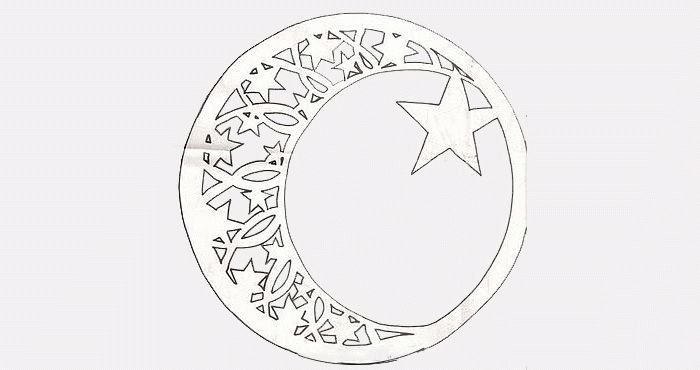 Вытынанка месяц новогодний