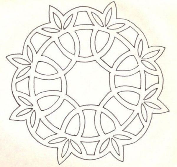 Мандала трафарет для вырезания
