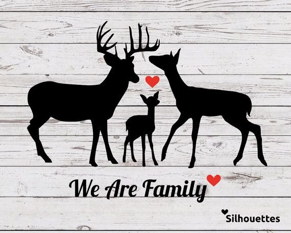 Трафарет семейства оленей