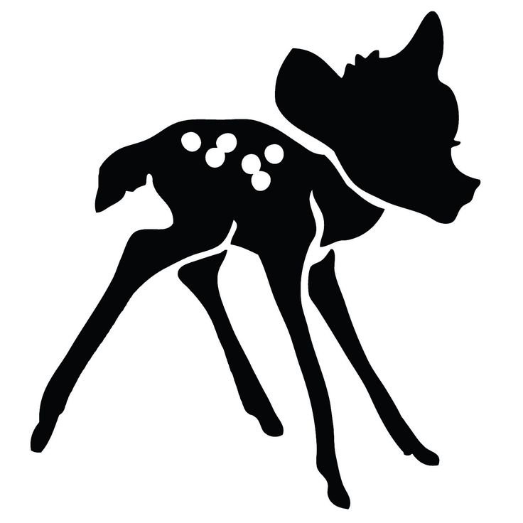 Олененок трафарет для вырезания