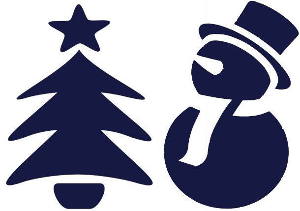 Трафарет для снега на окна Снеговик