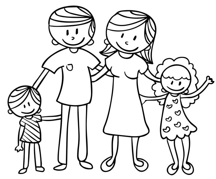 Рисунок семьи раскраска