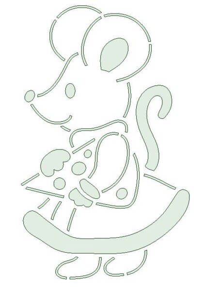 Мышь трафарет для вырезания на окна