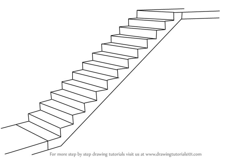 Лестница карандашом