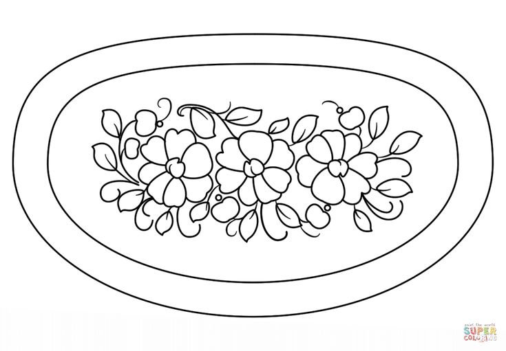 Роспись жостовского подноса раскраска для детей