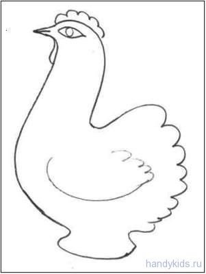 Дымковская птичка раскраска