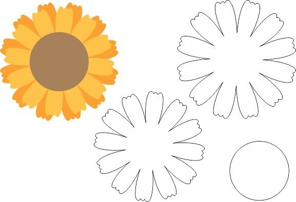 Трафарет цветка Ромашка