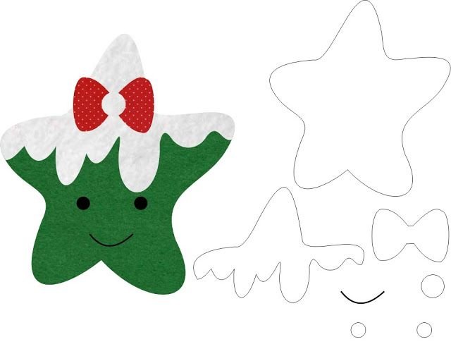 Новогодние игрушки из фетра выкройки