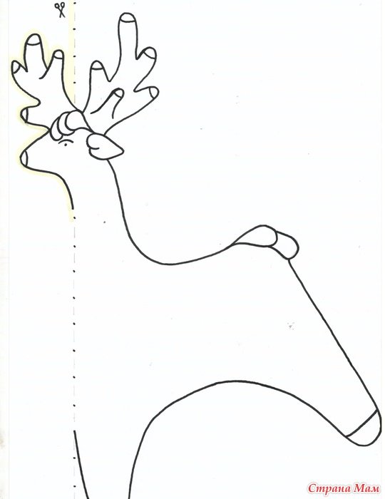 Козлик Дымковская игрушка контур