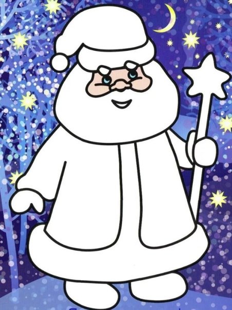 Дед Мороз для пластилинографии