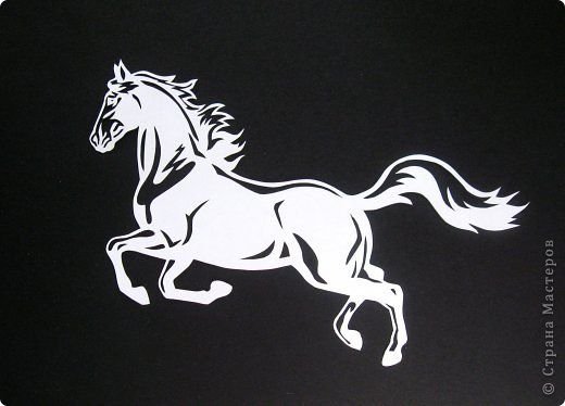 Лошадь Новогодняя трафарет