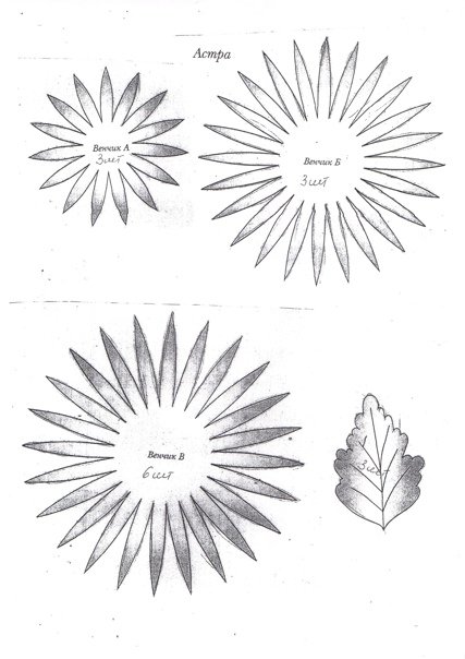 Астра из фоамирана шаблоны
