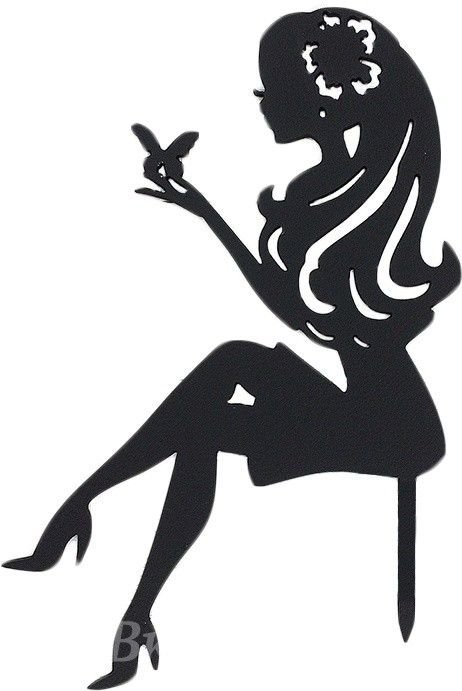 Силуэт сидящей девушки