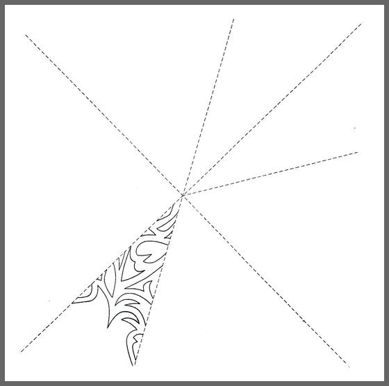 Трафарет снежинки треугольник