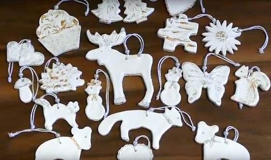 Елочные игрушки из соленого теста