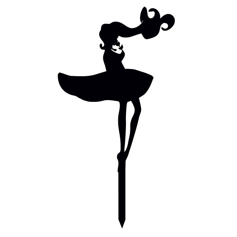 Топпер силуэт девушки на торт